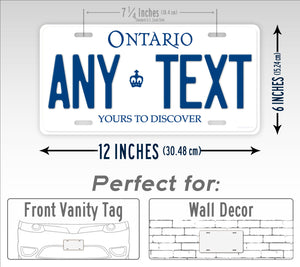 Personalized Ontario Canada Custom License Plate