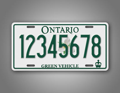 Custom Ontario Green Vehicle Personalized License Plate