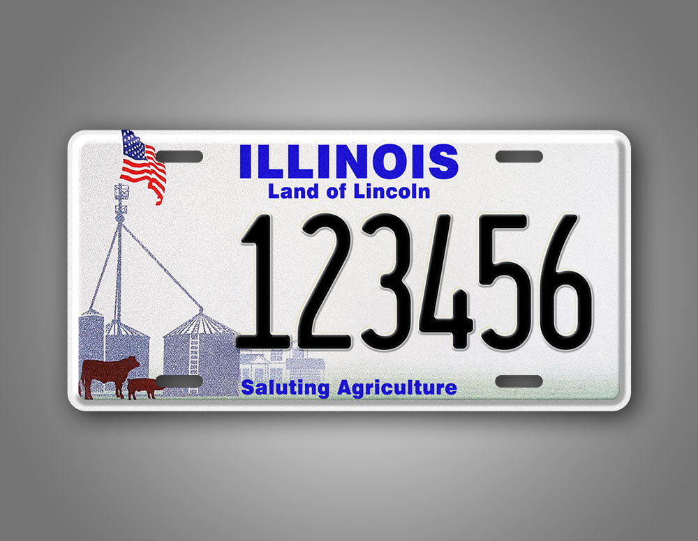 Custom Illinois Saluting Agriculture Personalized License Plate