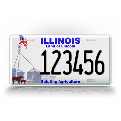 Custom Illinois Saluting Agriculture Personalized License Plate