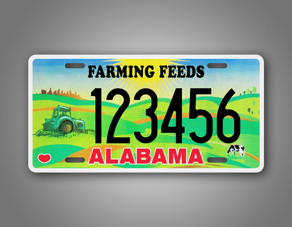 Custom Alabama Farming Feeds Personalized License Plate