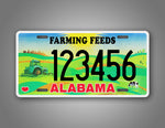 Custom Alabama Farming Feeds Personalized License Plate