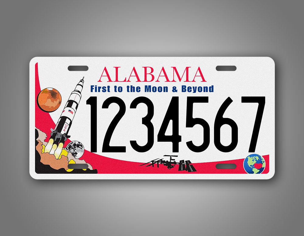 Alabama First To The Moon and Beyond Custom License Plate