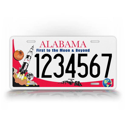 Alabama First To The Moon and Beyond Custom License Plate