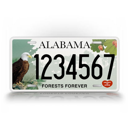 Custom Alabama Forests forever Bald Eagle Personalized License Plate