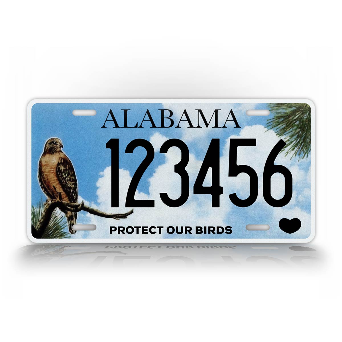 Custom Alabama Protect Our Birds Personalized License Plate