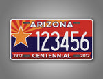 Personalized Arizona Centennial 1912 2012 License Plate