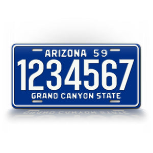 Custom 1959 Vintage Arizona Grand Canyon State Novelty Personalized License Plate