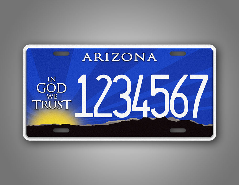 Custom Arizona In God We Trust Personalized License Plate