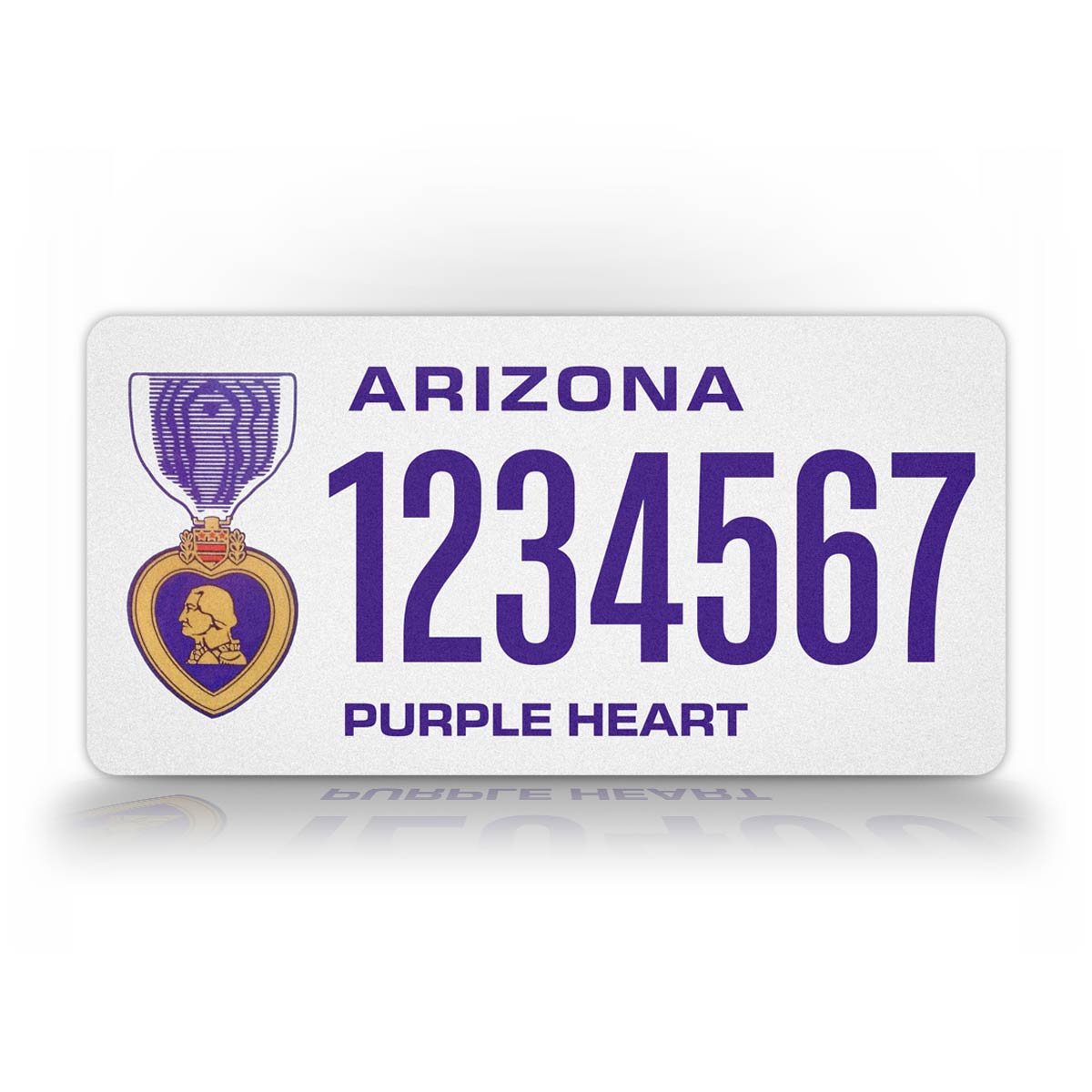 Custom Arizona Purple Heart Veteran Personalized License Plate