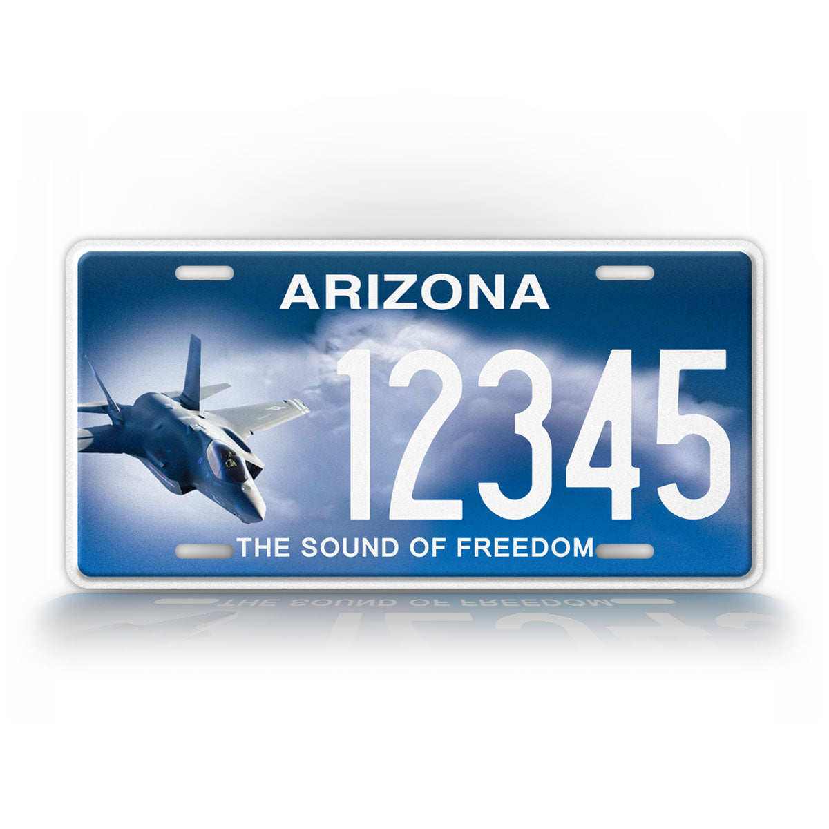 Custom Arizona Sound Of Freedom Jet Fighter Personalized License Plate