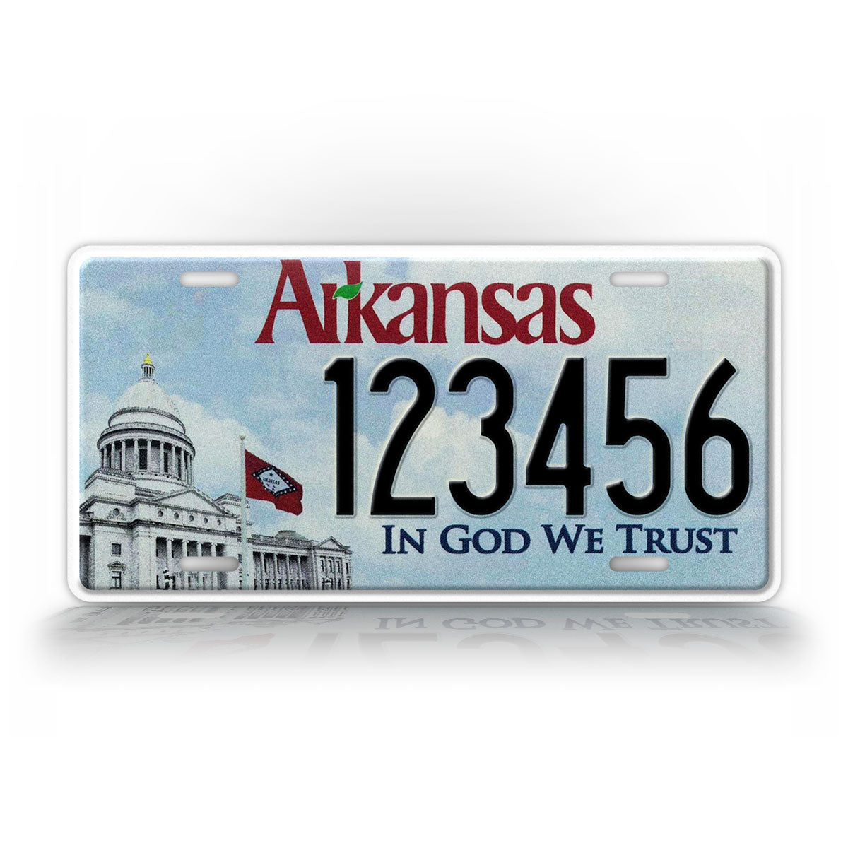 Custom Arkansas In God We Trust Personalized License Plate