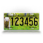 Custom British Columbia BC Parks Bear Personalized License Plate