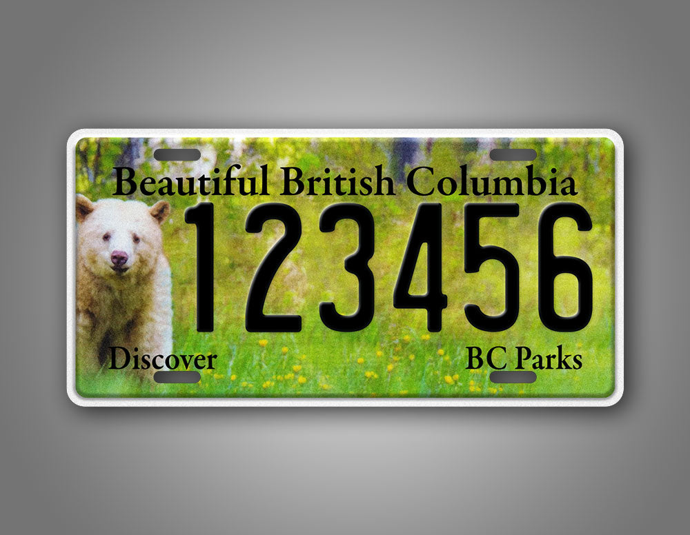 Custom British Columbia BC Parks Bear Personalized License Plate