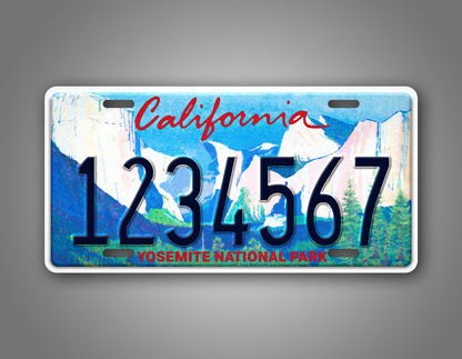 Custom California Yosemite National Park Personalized License Plate