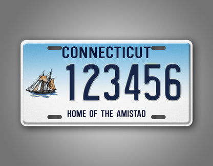 Custom Connecticut Home Of The Amistad Ship Personalized  License Plate