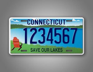 Custom Connecticut Save Our Lakes Personalized License Plate