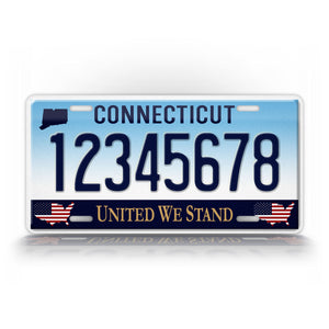 Custom Connecticut United We Stand Personalized License Plate