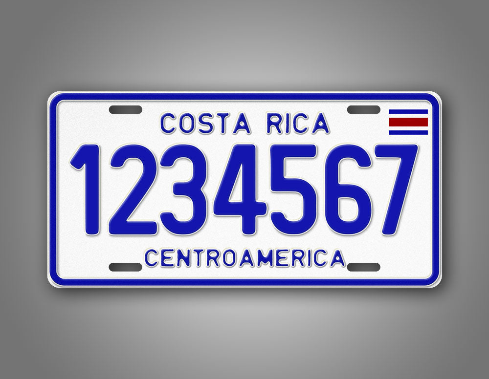 Custom Costa Rica CentroAmerica Personalized License Plate