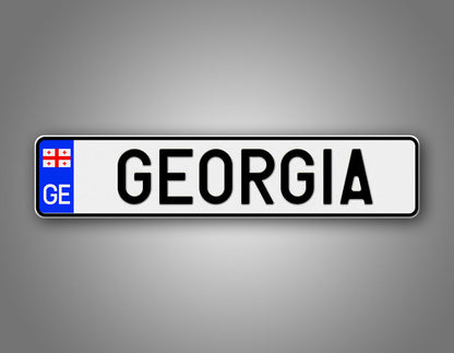 Personalized Georgia European Style License Plate