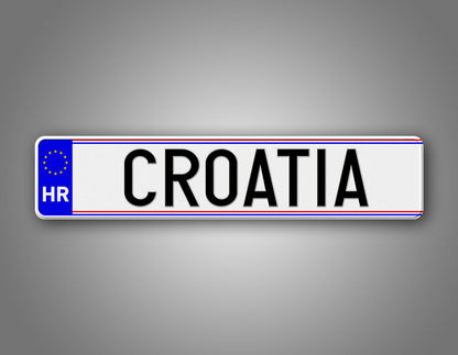 Personalized Croatia European Style License Plate