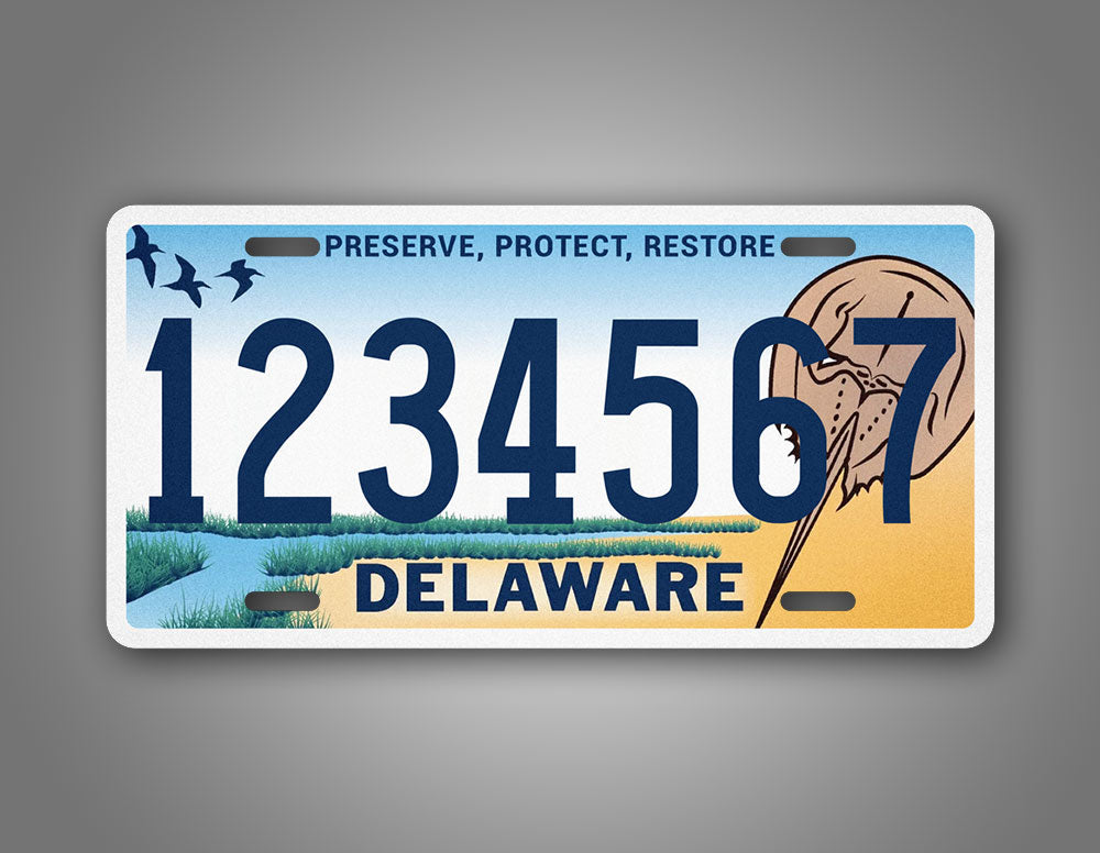 Prsonalized Delaware Horseshoe Crab Custom License Plate