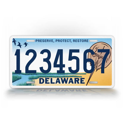 Prsonalized Delaware Horseshoe Crab Custom License Plate