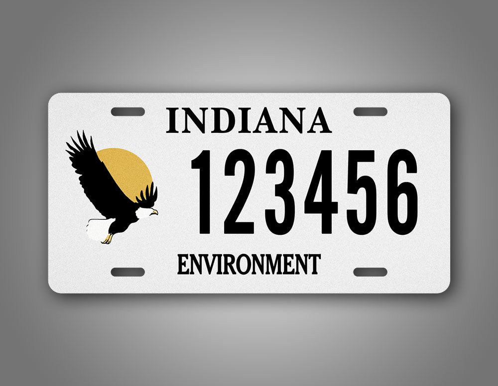 Custom Indiana Environment Bald Eagle Personalize License Plate