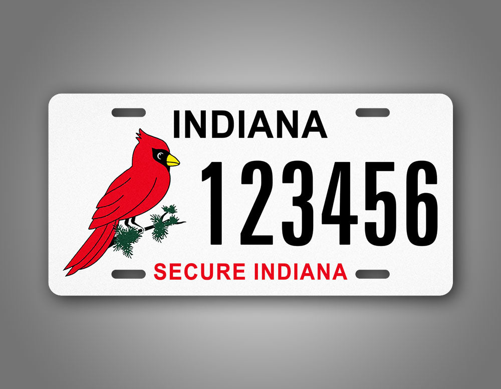 Custom Indiana Secure Indiana Cardinal Personalized License Plate