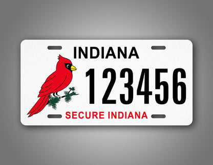 Custom Indiana Secure Indiana Cardinal Personalized License Plate