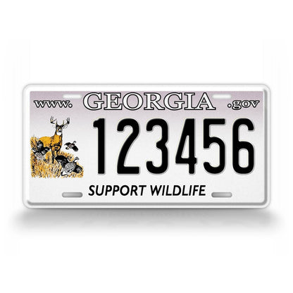 Personalized Georgia State "Support Wildlife" License Plate
