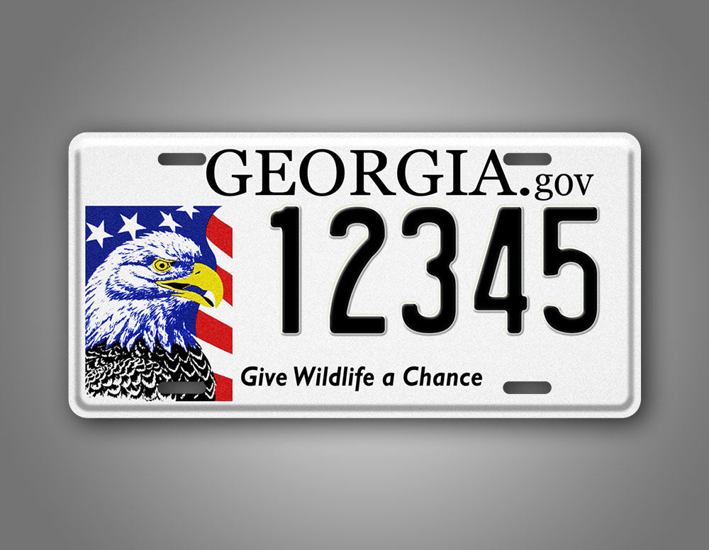 Custom Georgia Give Wildlife A Chance Personalized License Plate