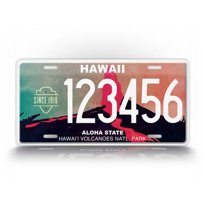 Custom Hawaii Valcano Personalized License Plate