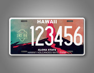 Custom Hawaii Valcano Personalized License Plate