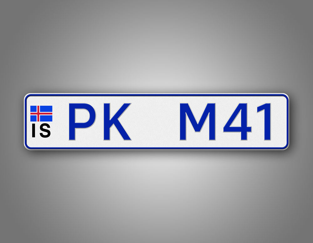 Personalized Iceland European Style License Plate