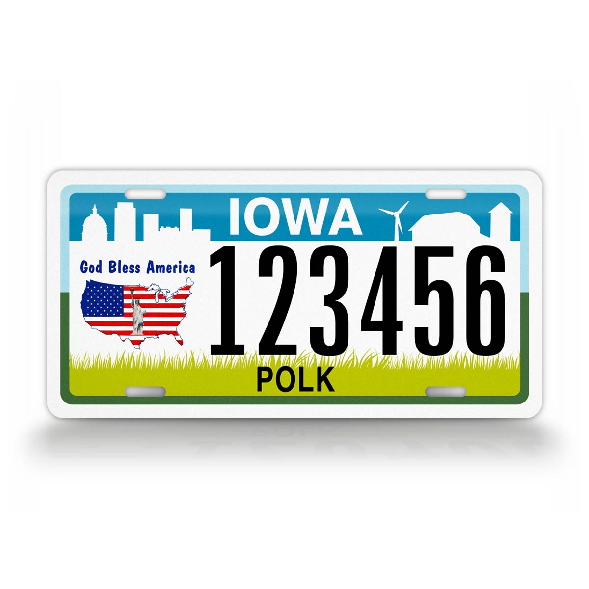 Personalized Iowa State God Bless America Custom License Plate