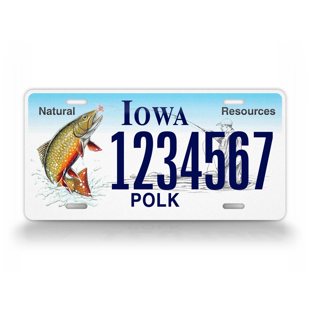 Personalized Iowa State Trout Natural Resources Custom License Plate