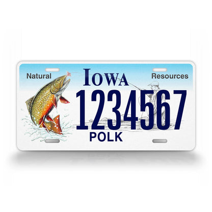Personalized Iowa State Trout Natural Resources Custom License Plate