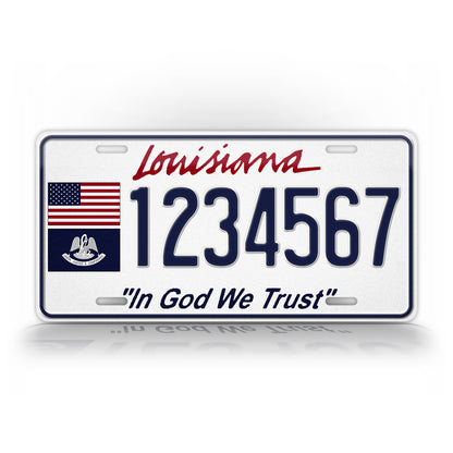 Custom Louisiana In God We Trust personalized License Plate