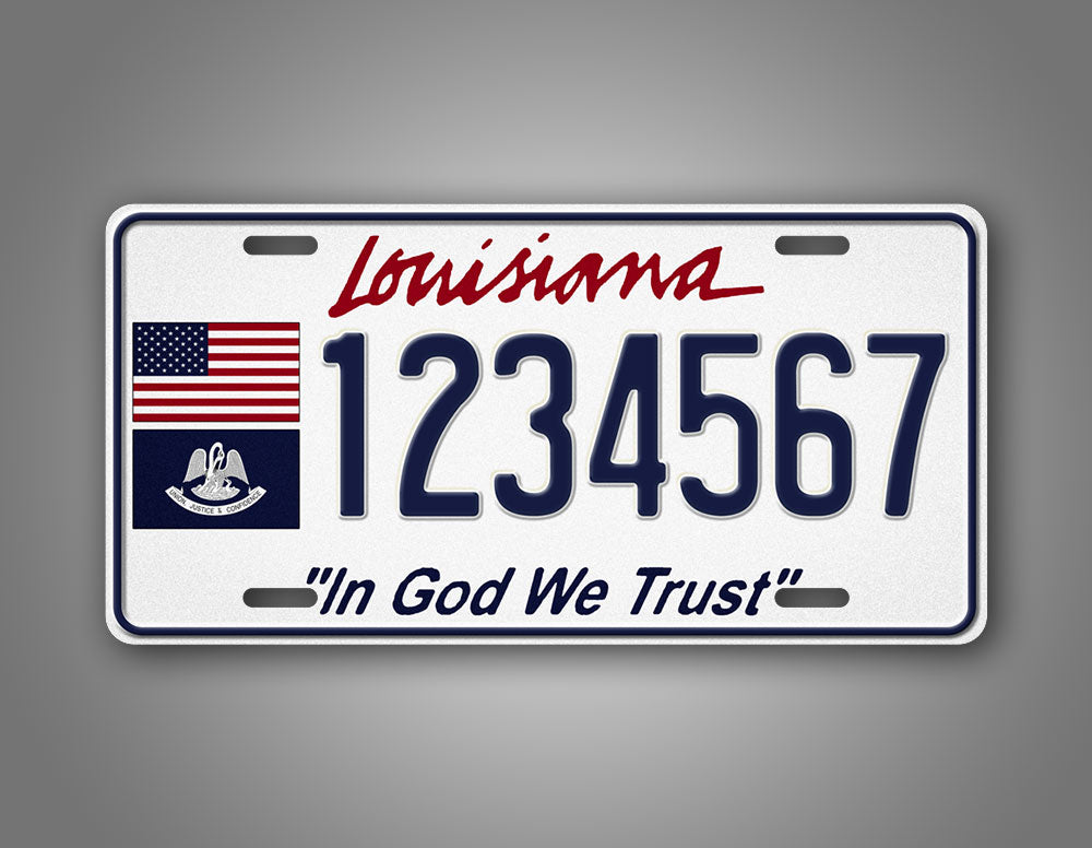 Custom Louisiana In God We Trust personalized License Plate