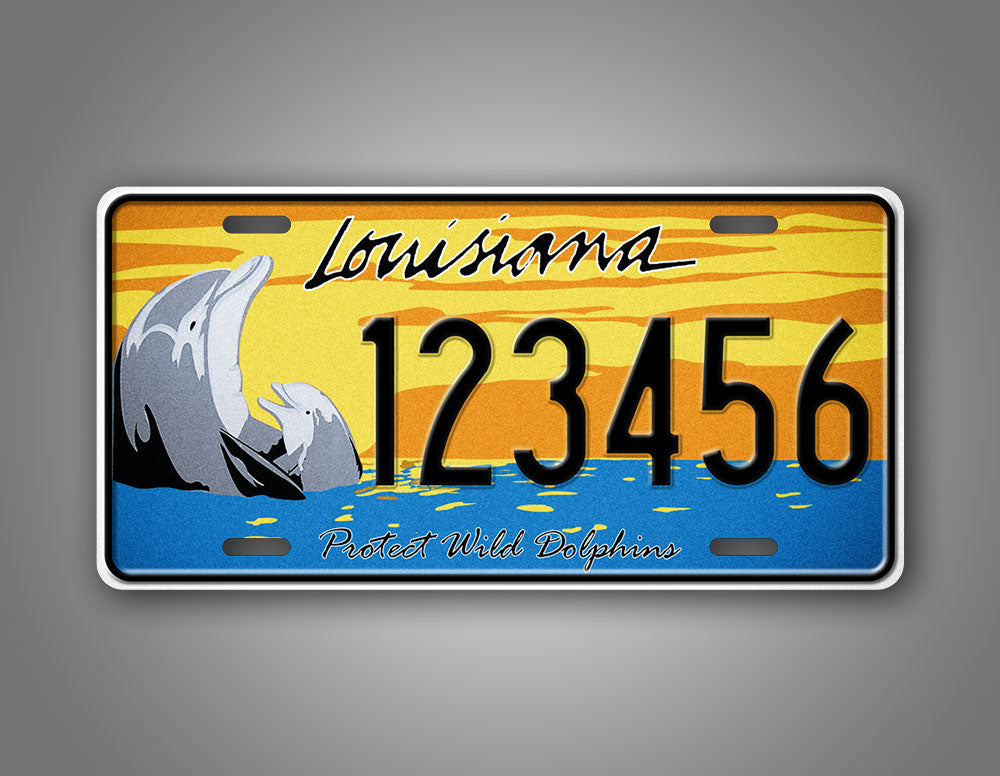 Custom Louisiana Save The Dolphins Novelty Personalized License Plate