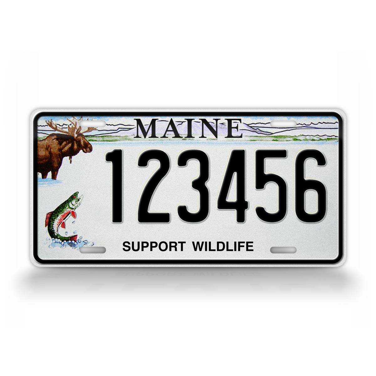 Custom Maine "Support Wildlife" License Plate