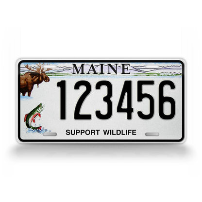 Custom Maine "Support Wildlife" License Plate