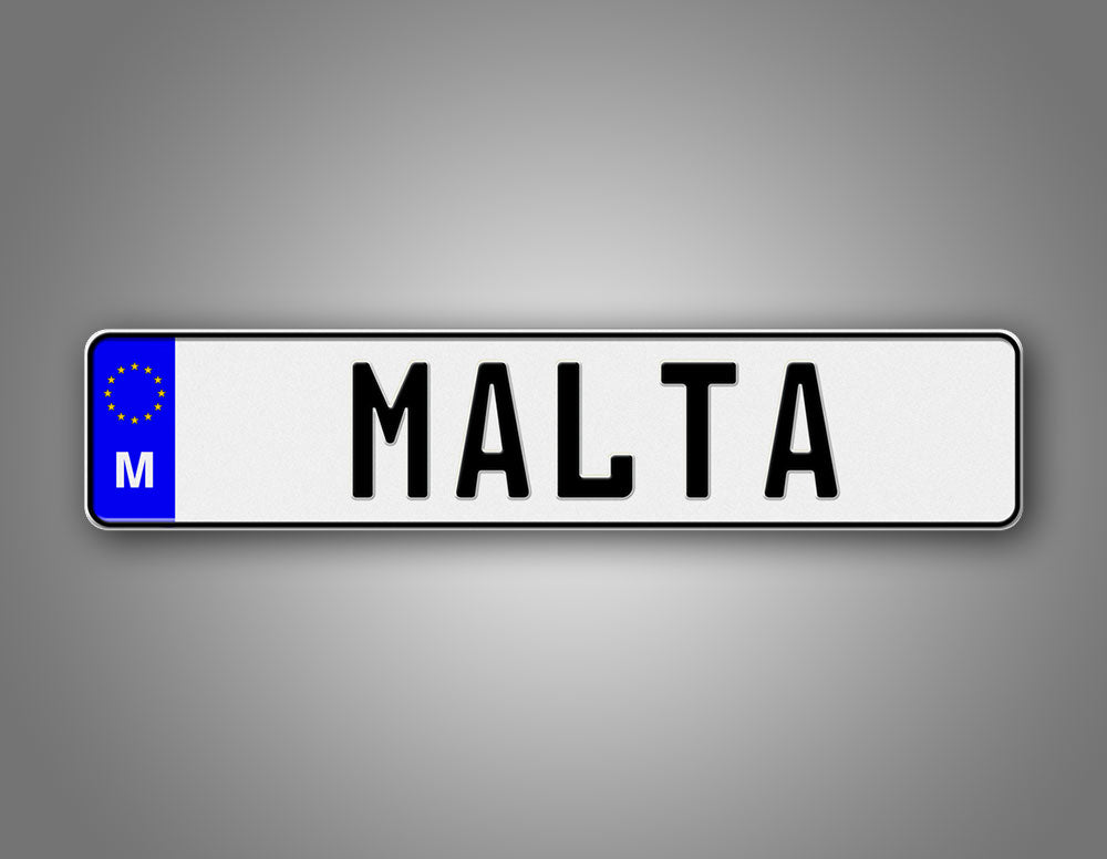 Personalized Malta European Style License Plate