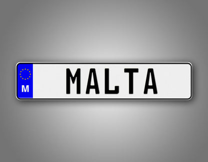 Personalized Malta European Style License Plate