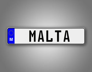 Personalized Malta European Style License Plate