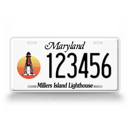 Custom Maryland Millers Island Lighthouse License Plate