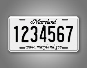 Personalized 1986-2010 Maryland State Custom License Plate
