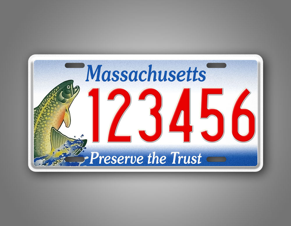 Custom Massachusetts Brook Trout personalized License Plate