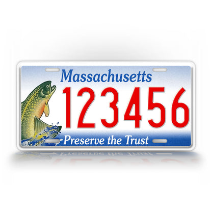 Custom Massachusetts Brook Trout personalized License Plate